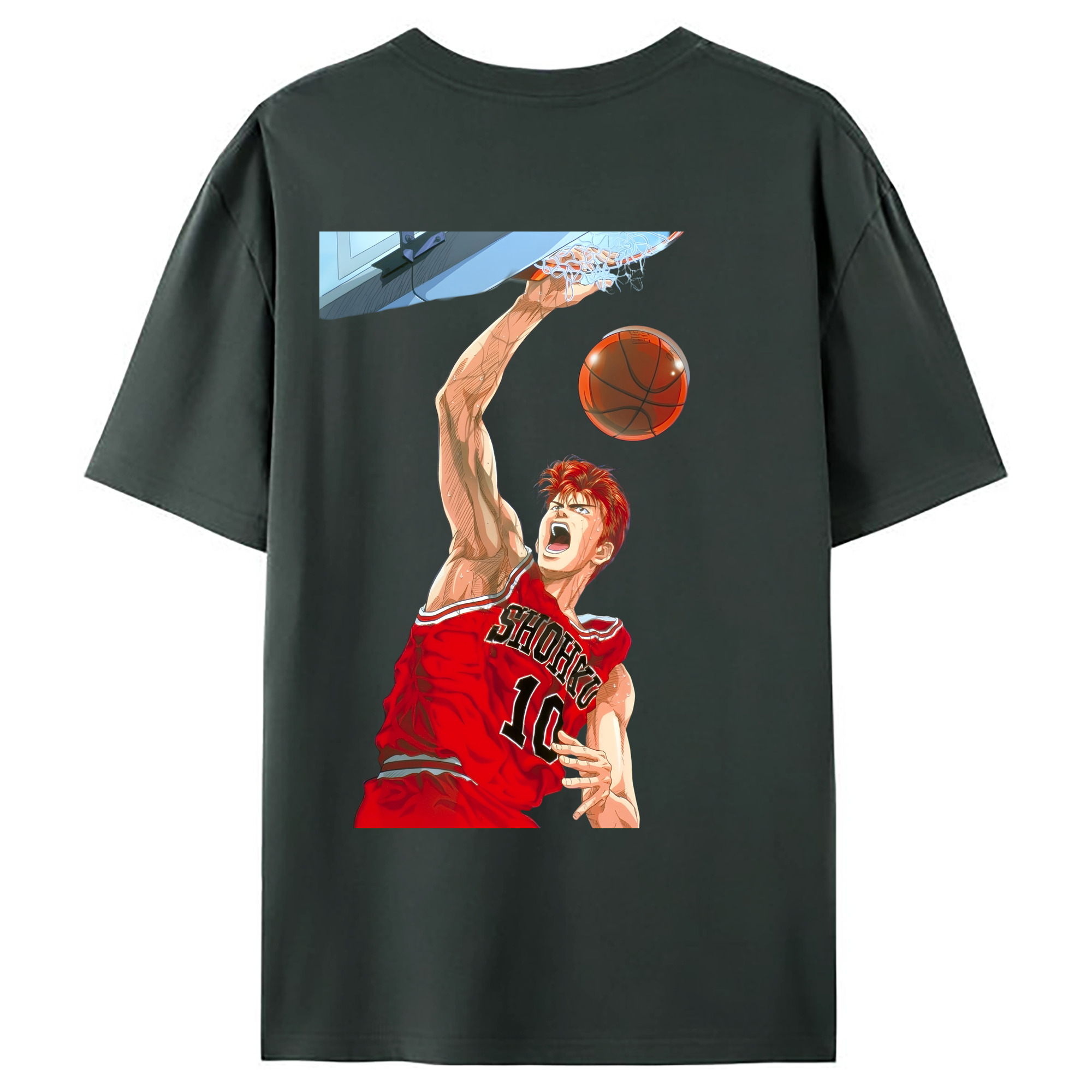 （画像用） SLAM DUNK／スラムダンク 綿100％ メンズ半袖Tシャツ（バックプリント） 通気性